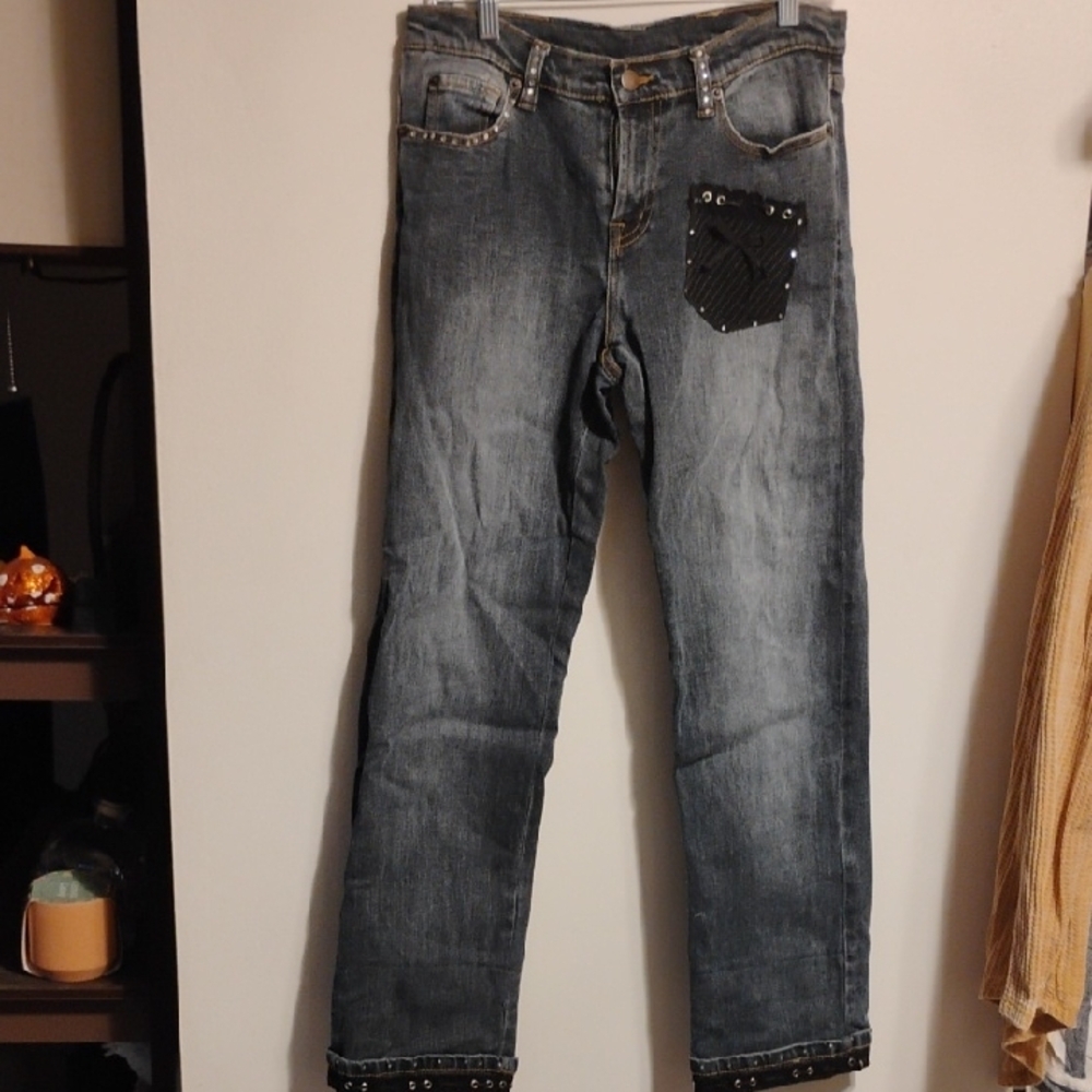 Alberto Makali Blue and Black Straight Leg Jeans